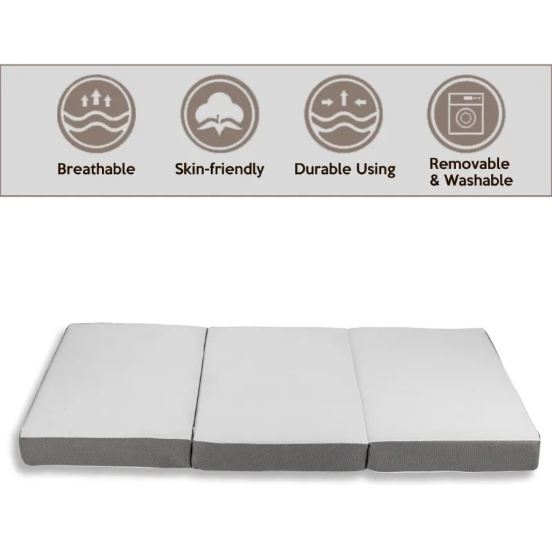 Sunset, 3” Trifold Memory Foam Mattress, 25-inch, Non-Standard Size. 5