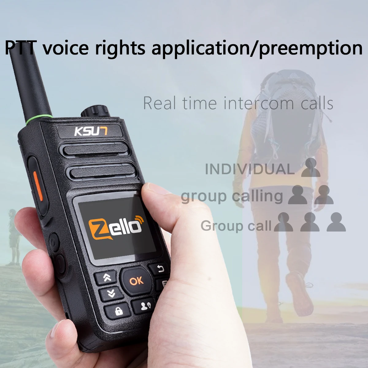 Poc PTT Zello Walkie Talkie 4g WiFi Android Phone Radio Long Range 100 Miles Km Professional Walkie Talkie Insert Your Sim Card