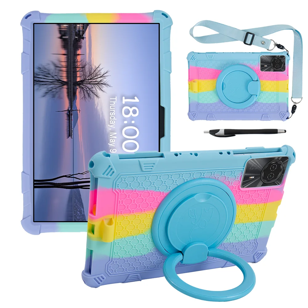 Children's 360° Rotating Stand Case with Handle Grip & Shoulder Strap
