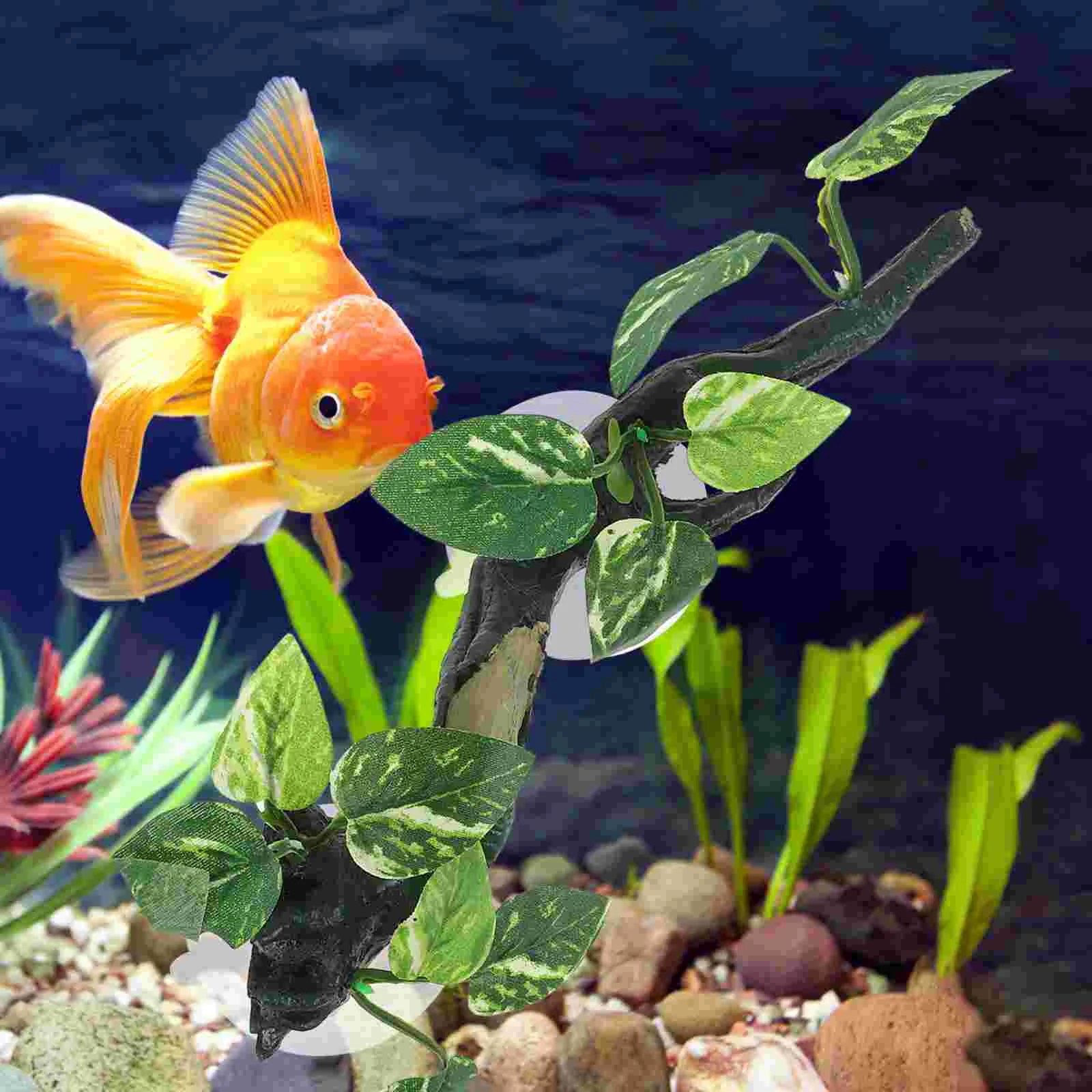 Terrario de resina simulada, planta de tanque, suministros para acuario, terrario de animales, accesorios para tanque de rana, plantas de lagarto, fondo de serpiente 6