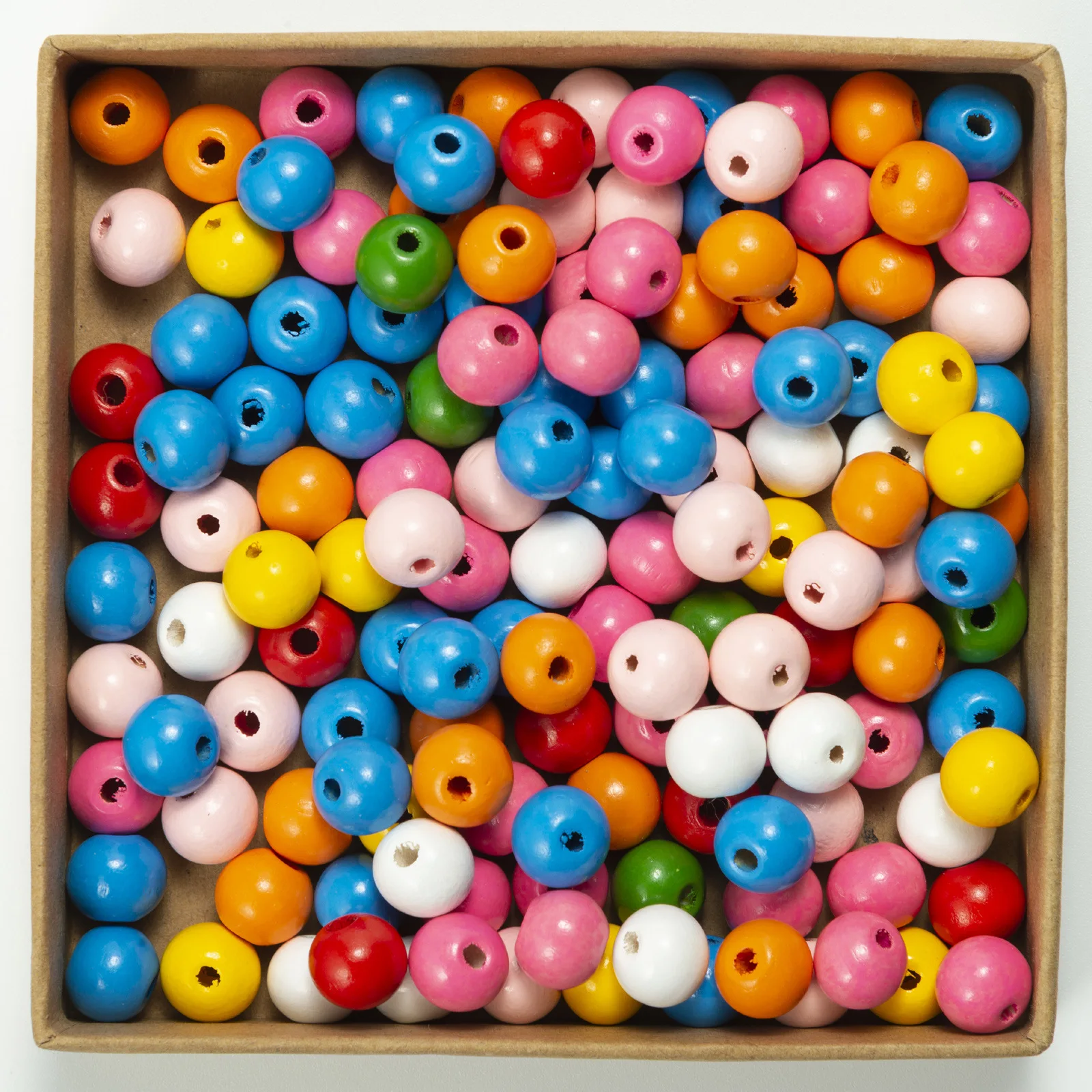 12mm 100pcs Colorful Wood Beads Round Spacer Wooden Pearl Lead-Free Balls  Charms DIY For Jewelry Making Handmade Accessories