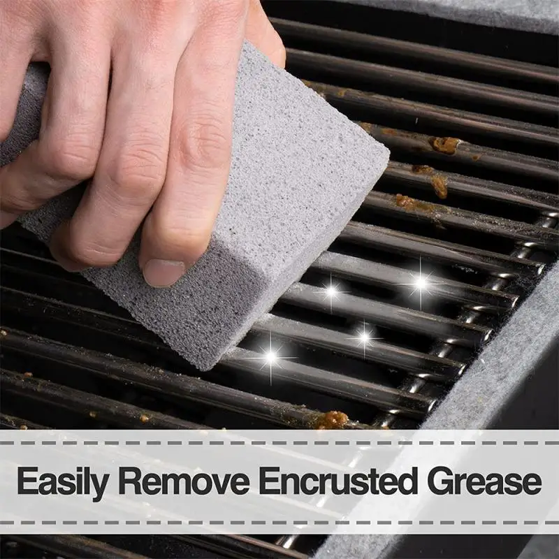 BBQ Grill Cleaning Brush Brick Block Barbecue Cleaning Stone Pumice Brick For Barbecue Rack Outdoor Kitchen BBQ Tools Mangal barbecue cleaning tools grill brush
