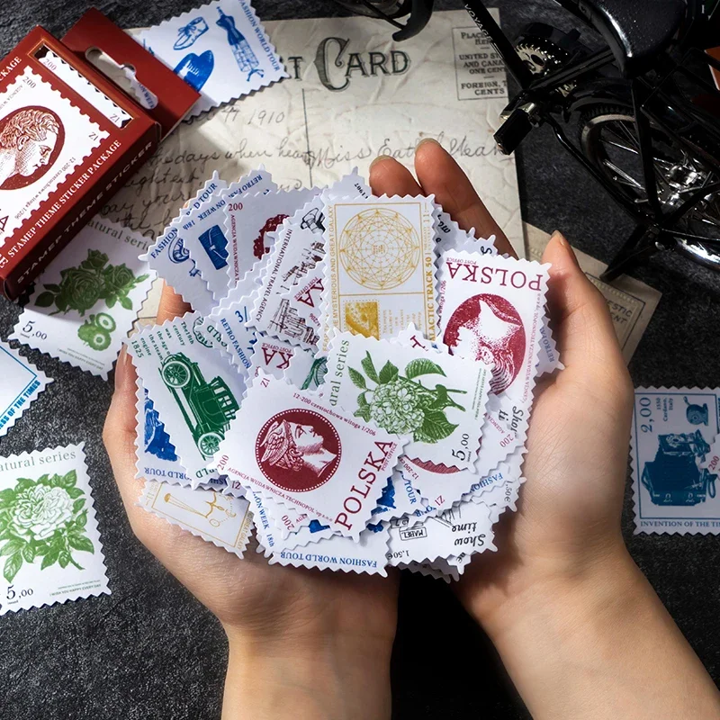 

100 шт. в упаковке, наклейки, цветная выцветающая почтовая серия, винтажные штампы для скрапбукинга, фоновая основа, бумажная основа, руководство