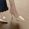 2025 Women's Summer Brand Women's Slingback Sandals High Heels Fashion Pointed Toe Slip On Women's Elegant Formal High Heels 1