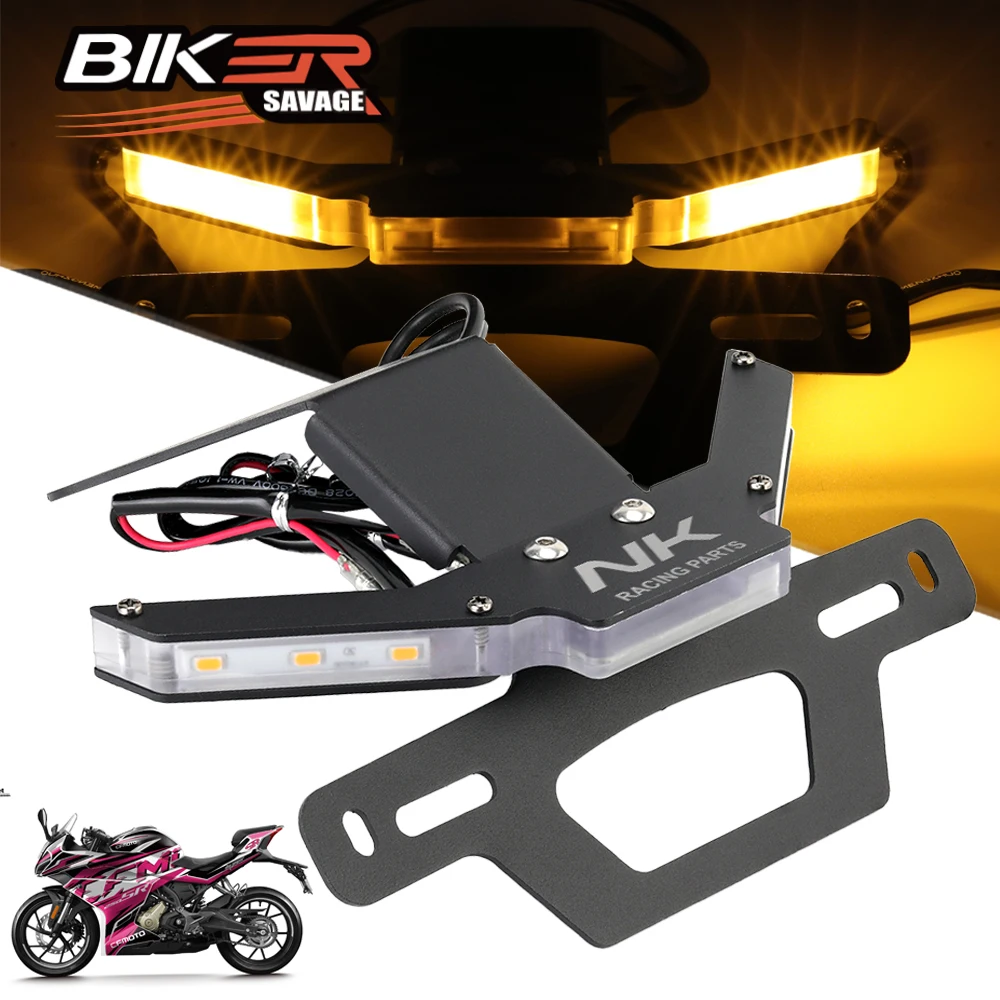 

Motorcycle License Plate Holder For CFMOTO 250NK 400NK 650NK 2018-2023 Accessories LED Light Tail Tidy Fender Eliminator Bracket