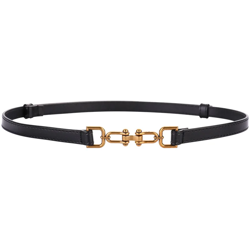 

Adjustable Thin Belt For Women Leather Ladies Dress Belts Simple Fashion All-match Sweater Coat Korean Waist Small Belts Female