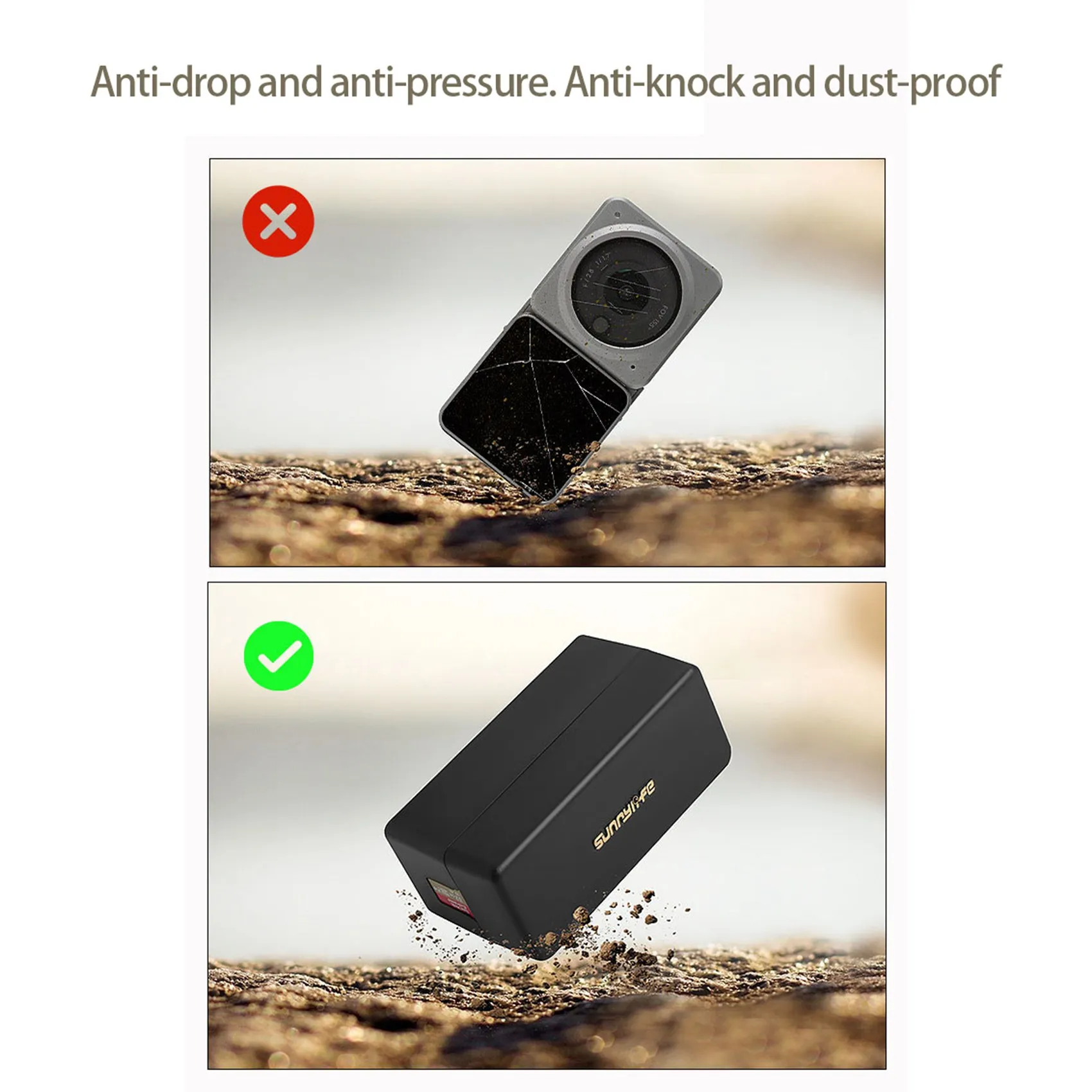 DJI Action 2 액세서리 용 SUNNYLIFE 보관함 DJI Action 2 스포츠 카메라 액세서리 용 스포츠 카메라 보호 상자 재스민