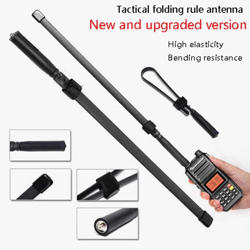 1Pc 47cm Foldable Antenna SMA-Female VHF UHF for UV-5R 9R 6R UV82 Walkie Talkie Radio Signal Boost Accessories