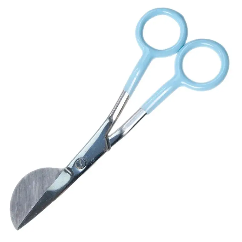 

Duckbill Shears Double Bent Curved Offset Handle Scissors Duckbill Edge Shaped Paddle Ergonomically Designed For Art Fabric