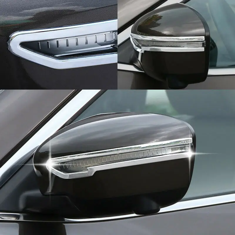Chrome Side Rearview Mirror Cover Trim Molding Strip Light Decoration For Nissan Qashqai X-Trail Murano Rogue Pathfinder