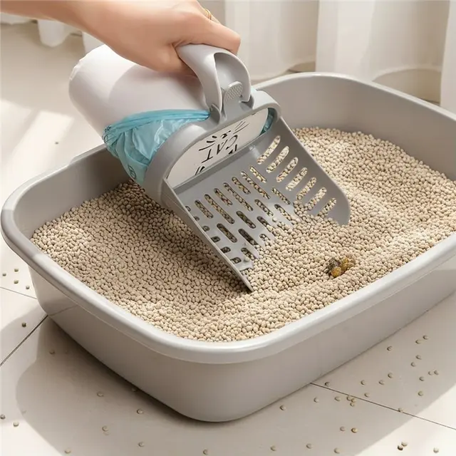 Cat Litter Scoop Cat Litter Box Tool Cat Litter Scoop With Integrated Trash Bag Dispenser Deep Cleaning Cat Litter Box Tool 3