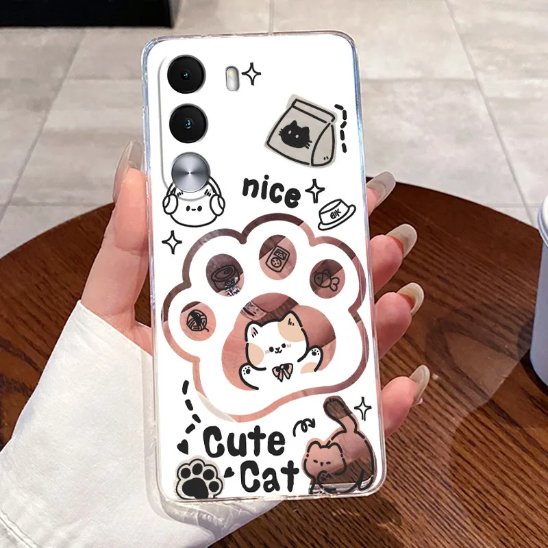 Aesthetic Cute Cat Soft Silicone Transparent Phone Case