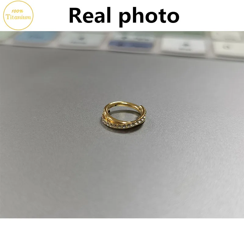 F136 Titanium Nose Piercing Septum Nose Ring Zircon High Segment Clicker Hoop Cartilage Tragus Earrings Helix Piercing Jewelry