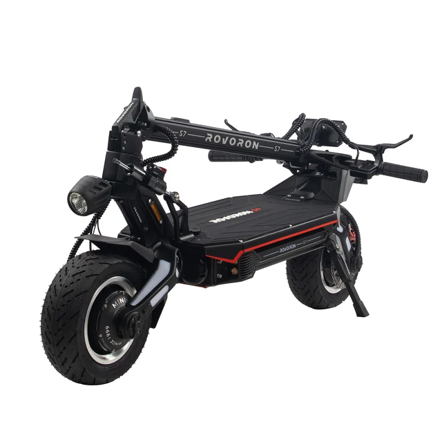 Trottinettes électriques ROVORON S7 5000W à double moteur 84V 37.1Ah 100km/h, déverrouillage par application, suspension réglable, trottinette électrique pliable pour adultes, cyclisme tout-terrain 1