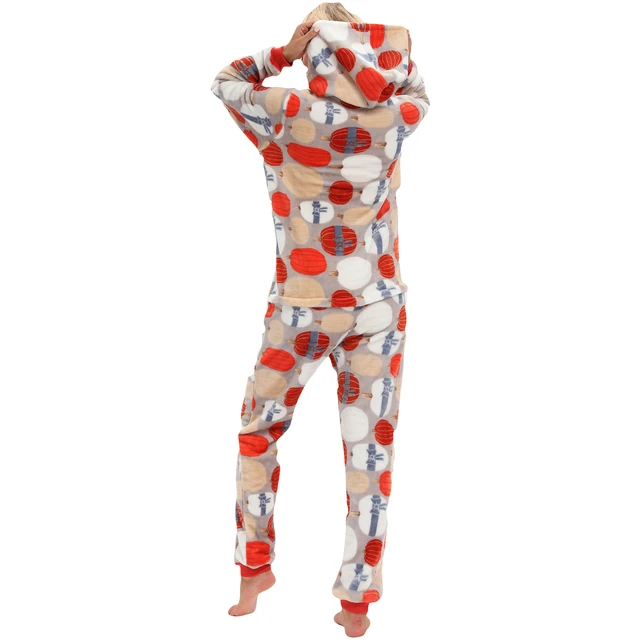 Inverno quente xadrez imprimir onesies para as mulheres grosso de pelúcia  manga longa com capuz macacão pijamas casual macacão pijamas mujer -  AliExpress