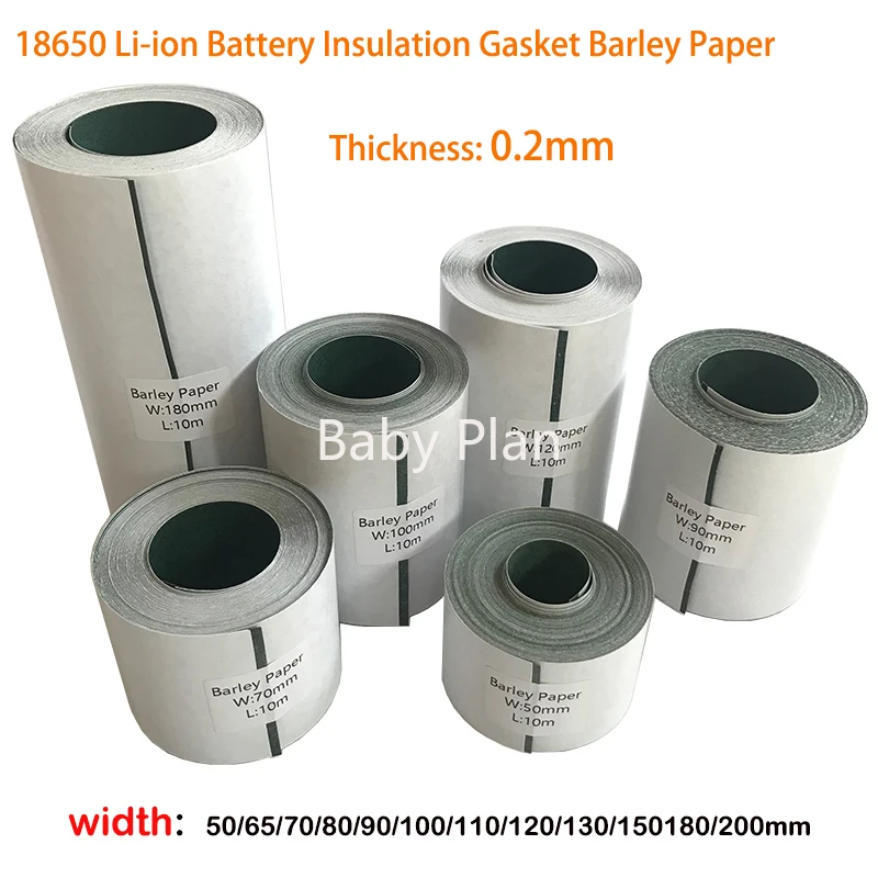 Junta de Isolamento Papel de Cevada Bateria Célula Isolante Cola Patch Bateria Eletrodo Papel Isolado 18650 21700li-ion 10m