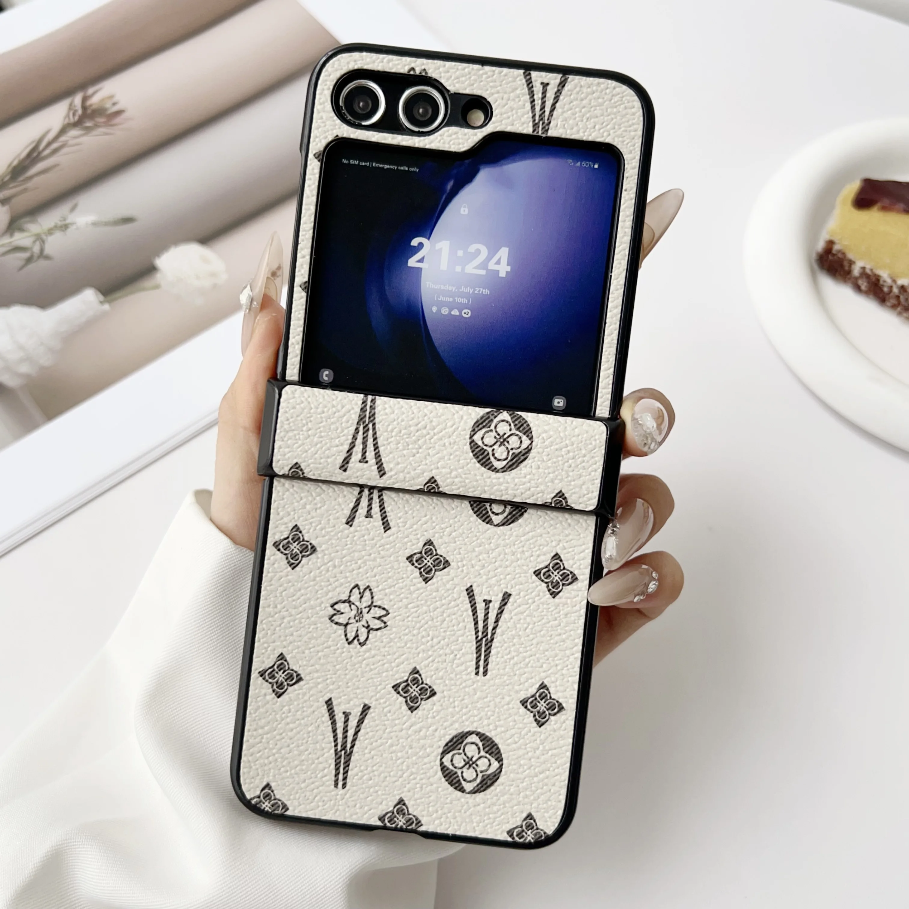 Luxury Pattern Leather Phone Case with Hinge Protective Jacket - Premium 7-Piece Set