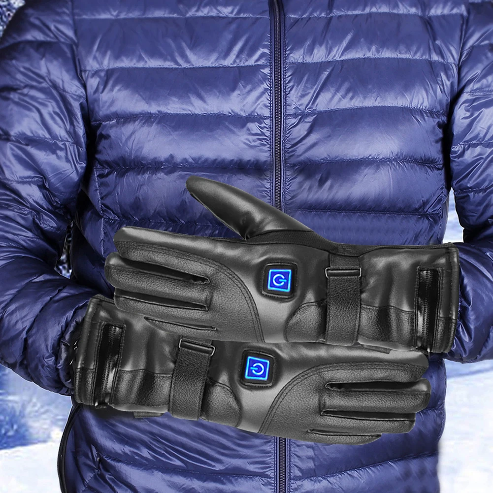 Motorcycle Heated Gloves Thermal Heat Gloves Winter Warm Skiing Motorcycle Bicycle Fishing Waterproof Heated Rechargeable Gloves 3