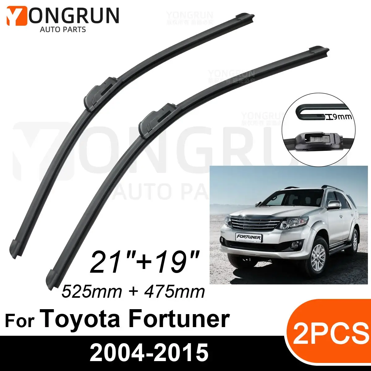 

Стеклоочистители для Toyota Fortuner AN50 AN60 2004-2015, 21 + 19 дюймов