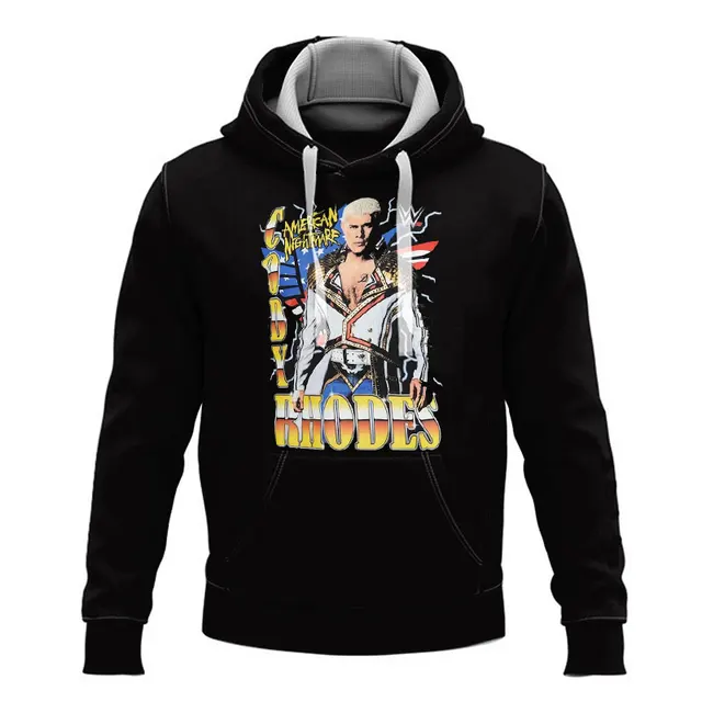 Spring and Autumn Men's 3D Printing Famous Wrestling Event Cody Rhodes Series Hoodie Children's Street Leisure Sports pullover - Image 5