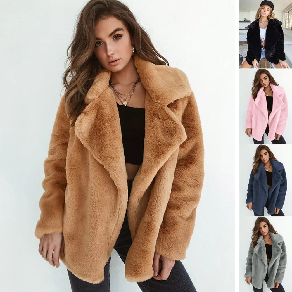 

Fashion Autumn/Winter Coat Sexy Plush Polo Neck Slim Fit Coat