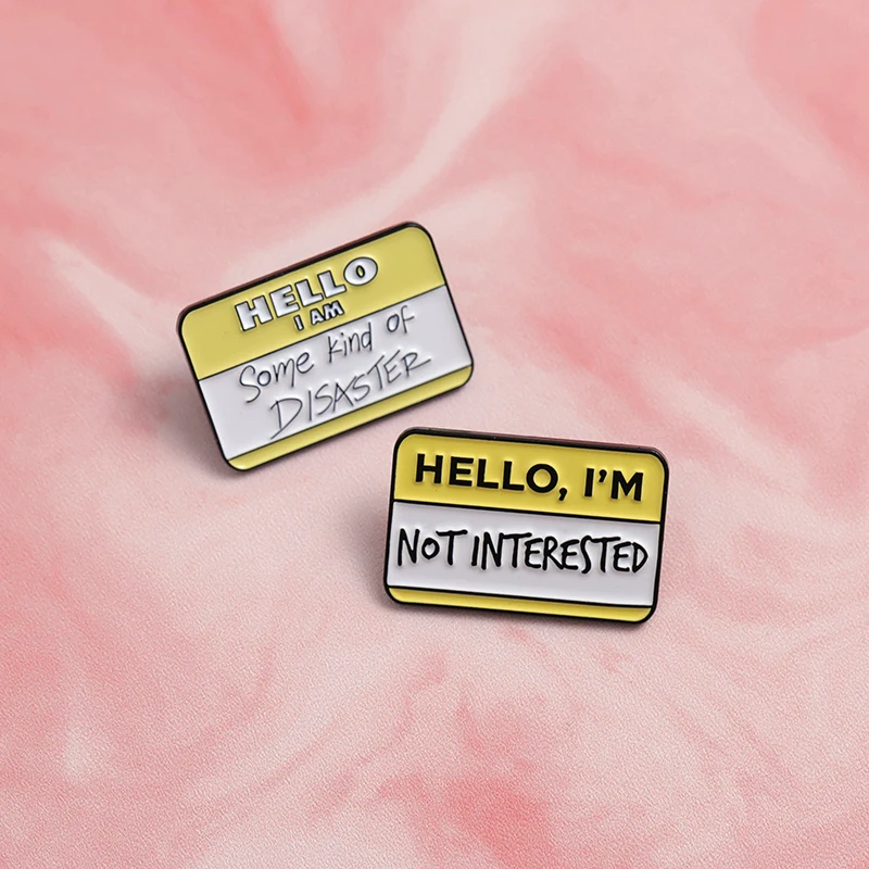 Quirky Anxious Dialog Enamel Lapel Pins Image 7