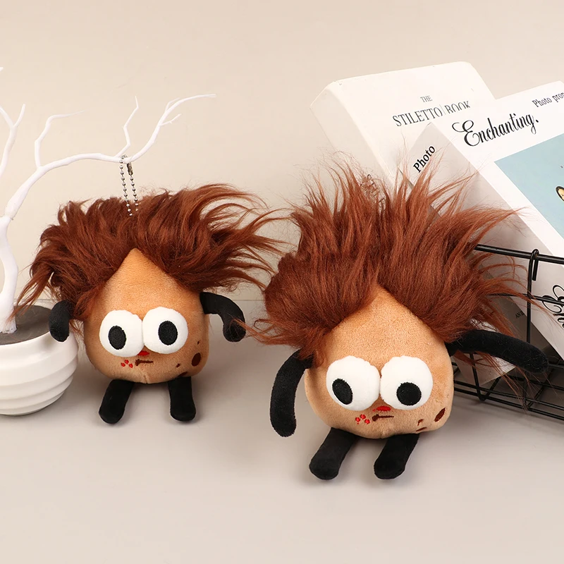 

Cute Fried Hair Potatoes Plush Toy Cartoon Pendant Soft Stuffed Doll Keychain Backpack Car Bag Key Ring Decor Kid Gift