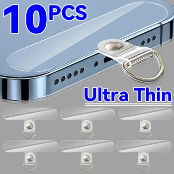 Clip per cordino per telefono staccabili trasparenti universali Toppe per cinturini da polso per carte per accessori Samsung Iphone Huawei Xiaomi 1