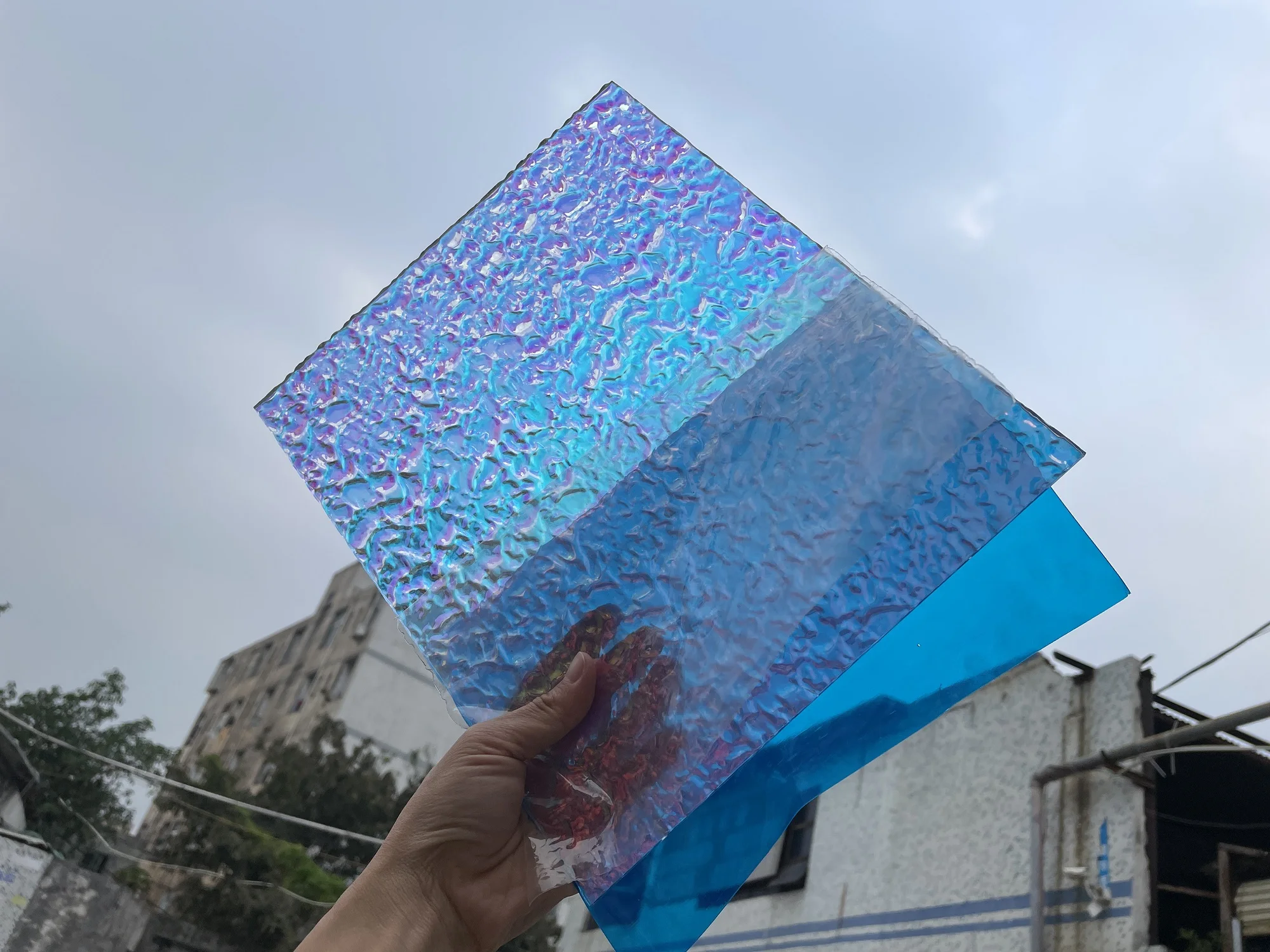Description Picture 3 of item5MM Water Ripple Color Laser Plexiglass Rainbow Acrylic Radiant Wave Board For DIY/Jewel Display/Advertising/Decorate/Art Staffs