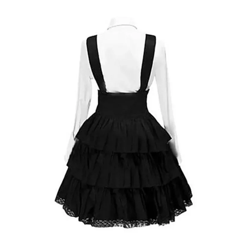 Lolita Solid Color Set Lapel High-waisted Female Dress Middress Cute Temperament Commuter Black Dress Lolita dress,lolita cosplay costumes