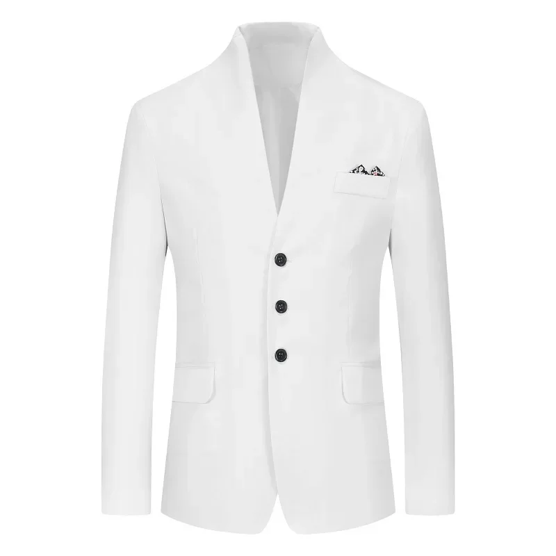 

Мужской небольшой костюм с воротником-стойкой, повседневный не требующий глажки костюм в европейском и американском стиле, большая Мужская куртка, 2023