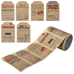 Festive Kraft Paper Christmas Gift Tags & Stickers for Holiday Packaging and DIY Decor (50Pcs)