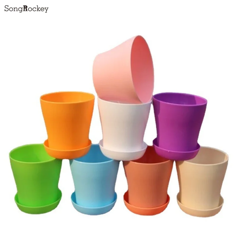 5Sizes Flower Pot Round Planters Mini Vase for Succulents Home Office Decor Planting Supplies hydroponic flower pot flower pot flower vase plant pot