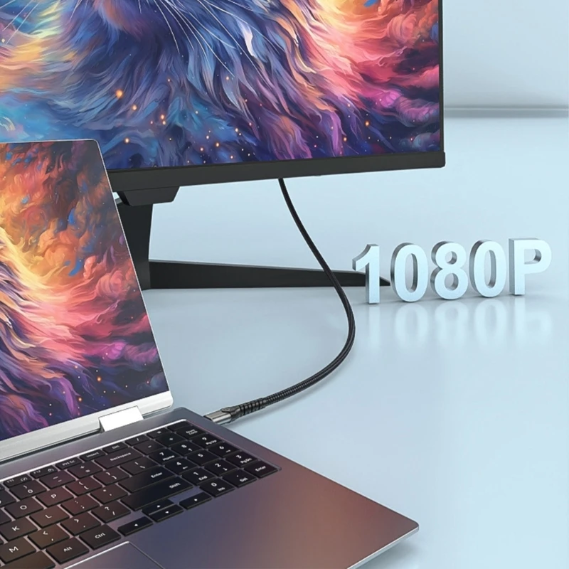 USB 3.1 Type C To VGA Adapter Cable High Clearly Video Transfer Connection
