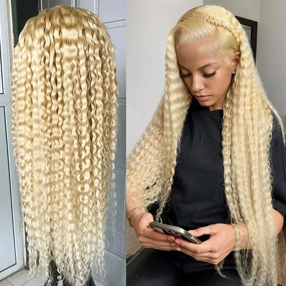 

Wiggogo 613 Blonde Lace Front Wig Glueless Wigs Curly Lace Front Human Hair Wig 13X6 Hd Lace Frontal Wig Deep Wave Frontal Wig