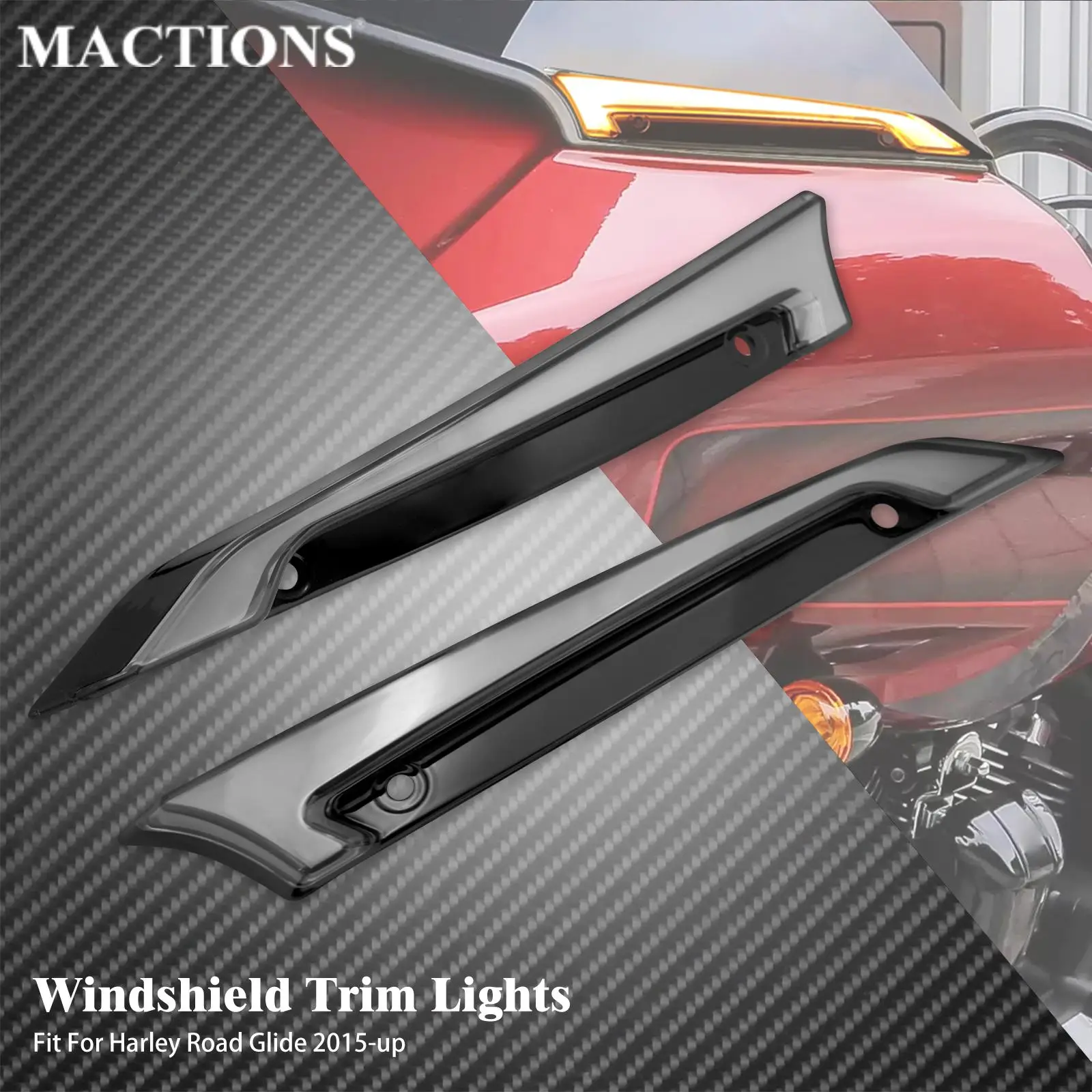 MotorcycleWindshieldLedTrimLightsRunningTurnSignalLightsFor