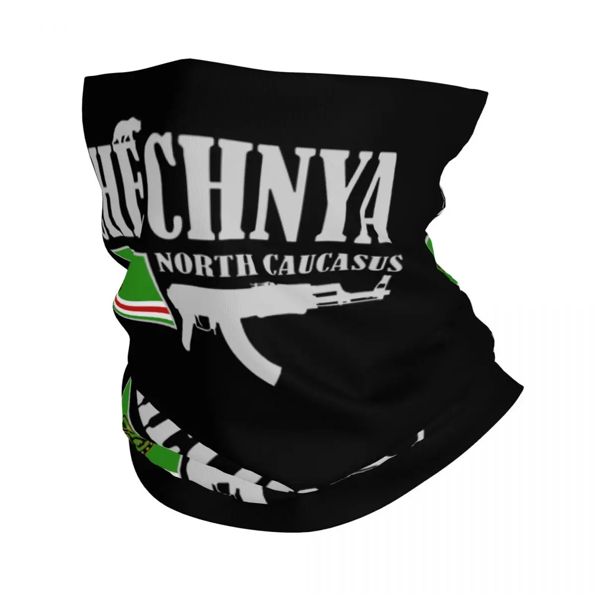 

Chechnya Fighter Bandana Winter Neck Warmer Men Windproof Wrap Face Scarf for Ski Chechen Flag Gaiter Headband