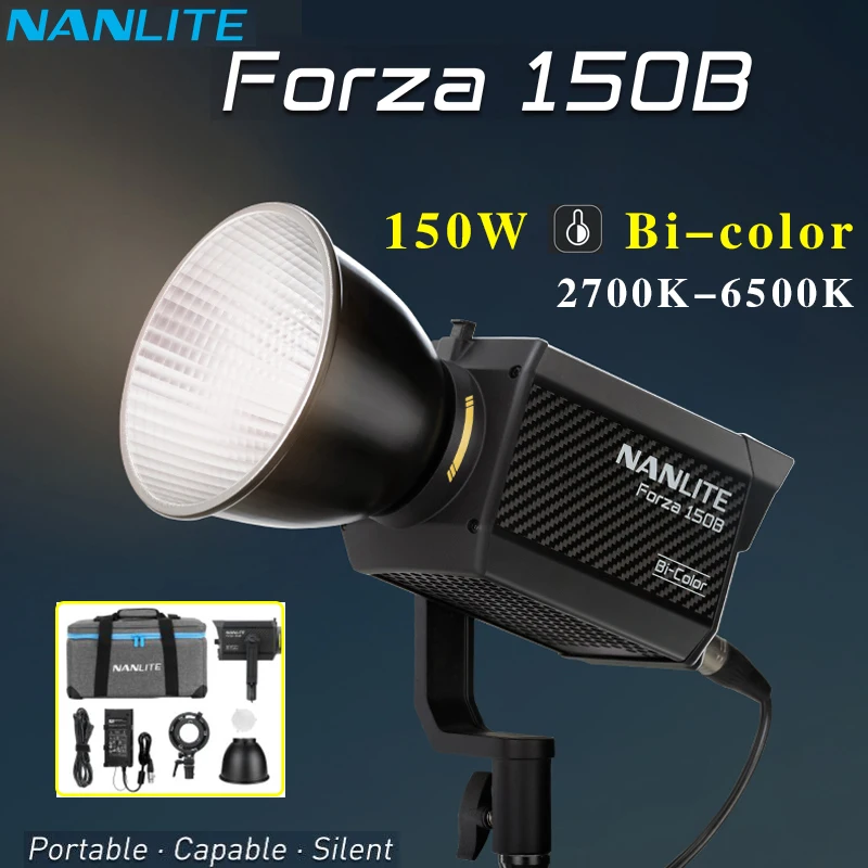 

Nanguang Nanlite Forza 150B LED Light Bi-color 2700K-6500K Handheld Professional Studio Flash Continuous Output Lighting 150W