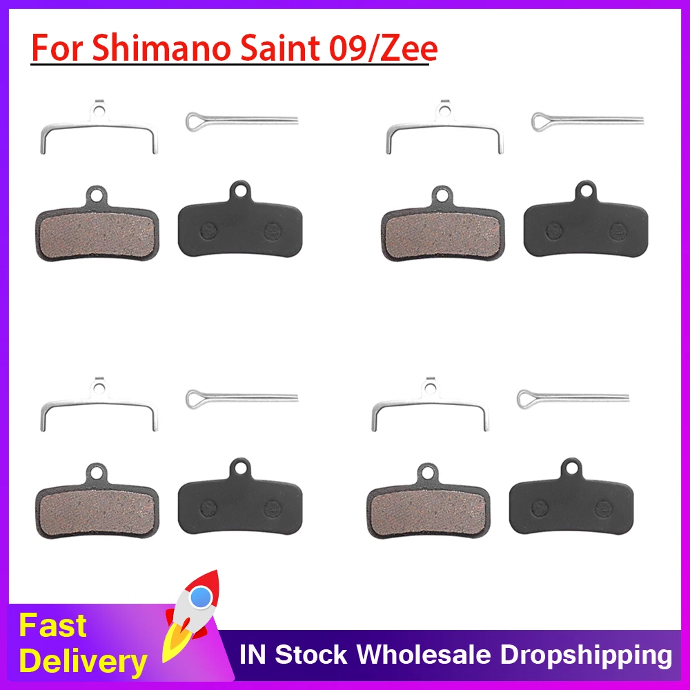 Pastiglie Freno A Disco Per Bicicletta In Resina Semi-Metallo Da 4 Paia Per Shimano Saint 09/Zee New Saint Br-M9120, Br-M8120,M810