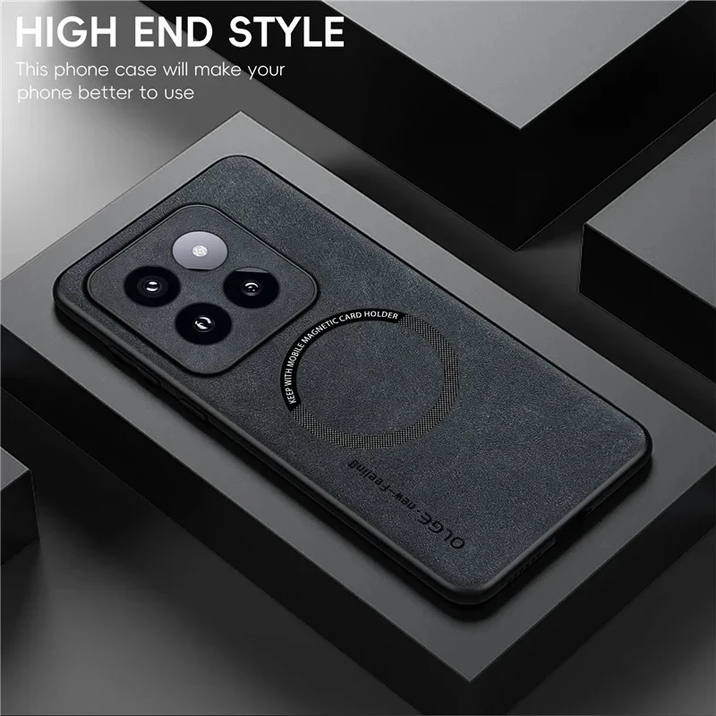 Magnetic Leather Soft Matte Phone Case with Magsafe Compatibility