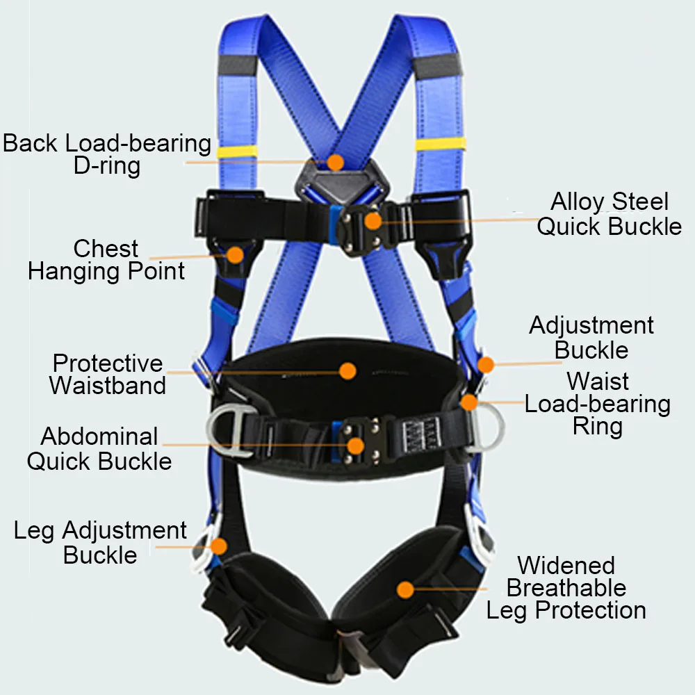 High Altitude Work Safety Belt Full Body Five-point Safety Harness Outdoor Climbing Training Construction Protective Equipment safety harnesses