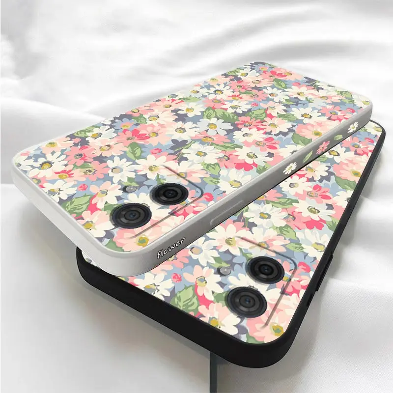 Elegant Canvas Flower Silicone Phone Case Cover