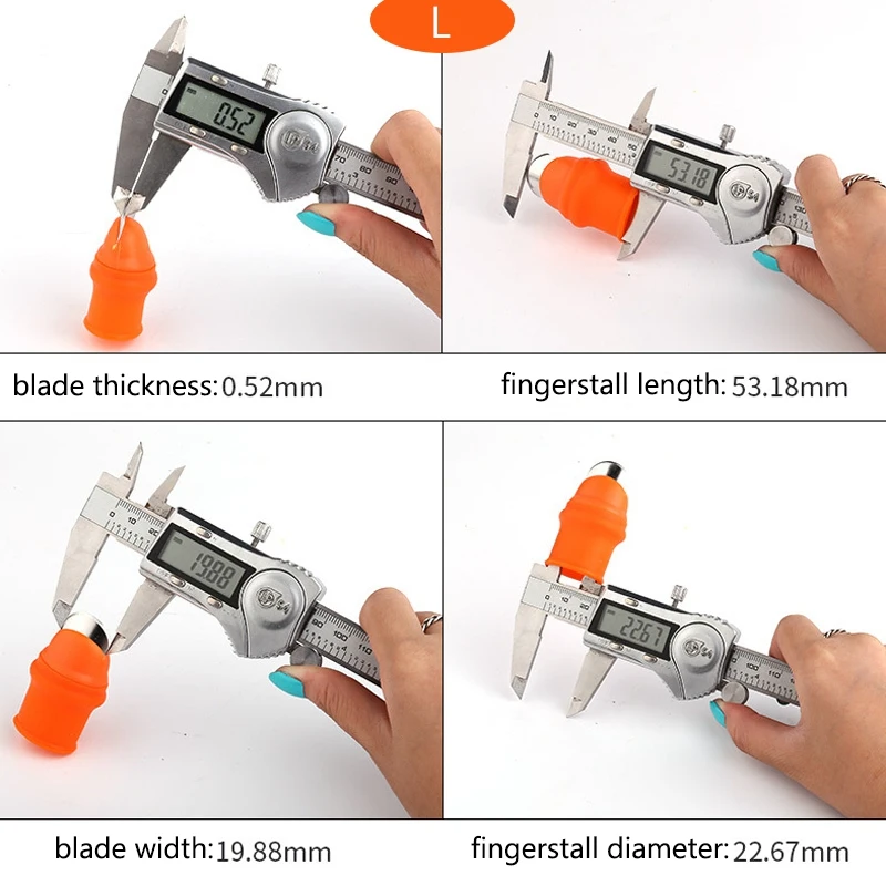 Gardening Silicone Thumb Knife with Finger Cots Thumb Knife Picker for Fruits Vege-L