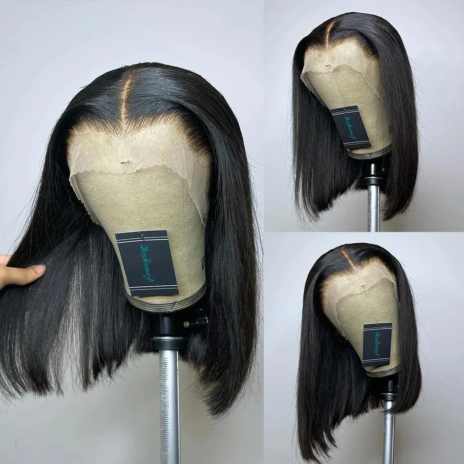 Bob HD Straight 5X5 Glueless Ready To Go Wear 13x4 Lace Frontal Wig Transparent