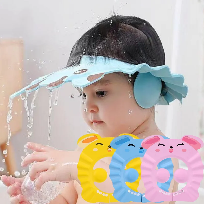 Hair Wash Hat Adjustable Baby Shower Caps Waterproof Shampoo Ear Eye Protection