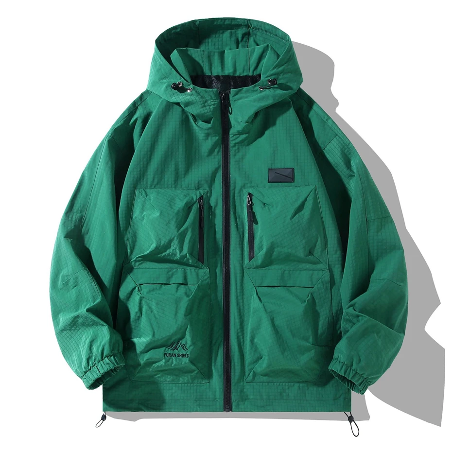 Black Waterproof Windbreak Cargo Jackets Plus Size 12XL Fashion Casual Solid Color Jackets Big Size 12XL Coats Male 3