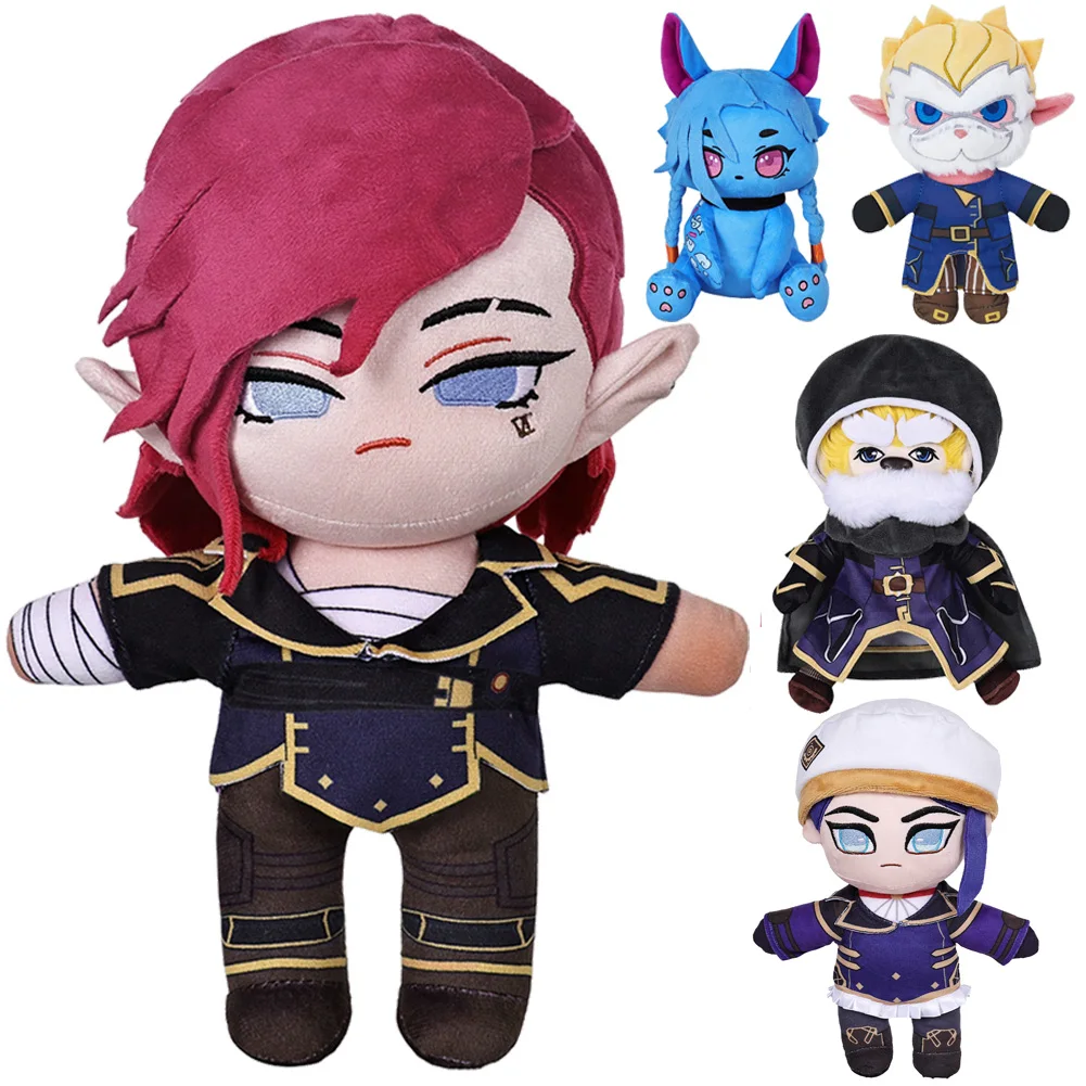 Plush Toy 28cm Vi Plush Caitlyn Children Game LoL Cosplay Mascot Figurine Props Xmas Birthday Gift Halloween Carnival Decor