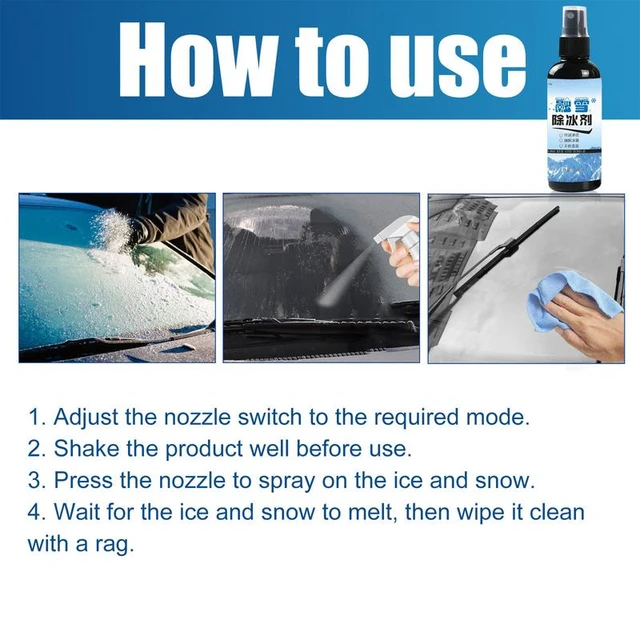 Window Ice Melt 60ml Vehicle Mirror Frost Remover Windshield Cleaning For  Rearview Lock Holes Headlights Glass Anti-freezing