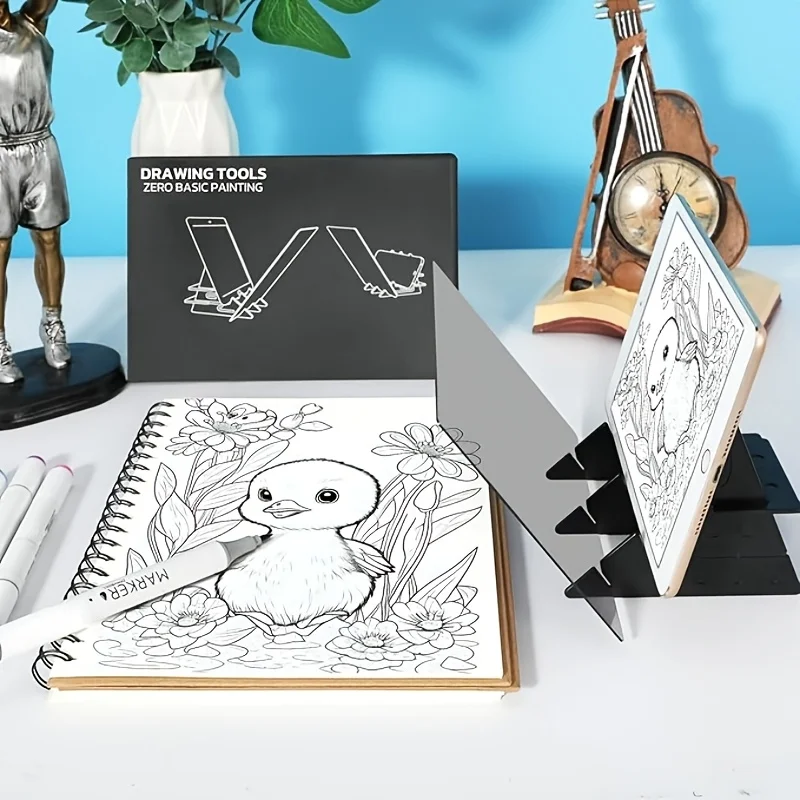1pc Portable Optical Drawing Tablet Plastic Image Tracking Board with Adjustable Stand for Beginner Sketchers Art Easel