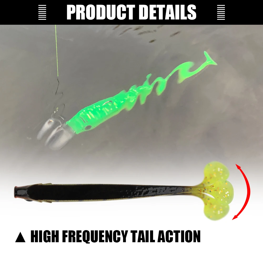 Spinpoler Fishing Lure Shad Paddle Tail Swimbaits Double Color